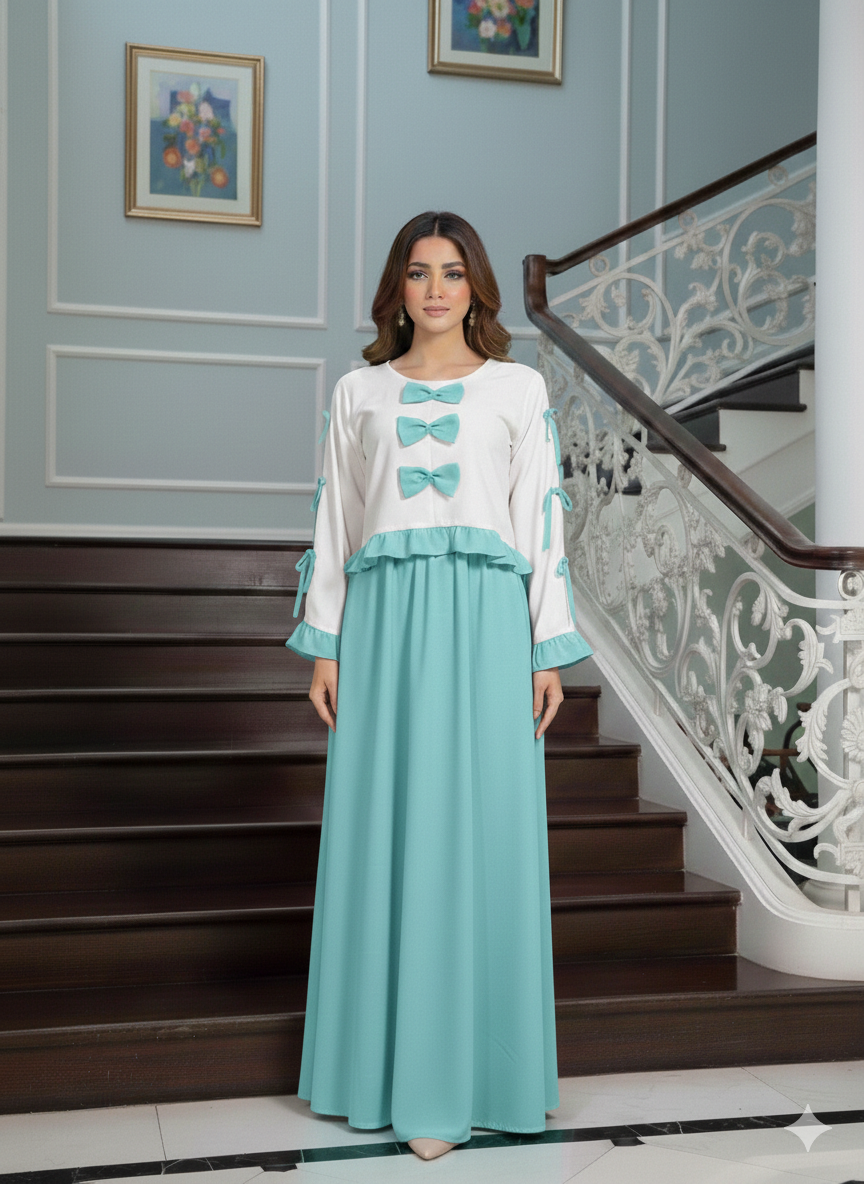 Bow Pookie Maxi š Aqua blue