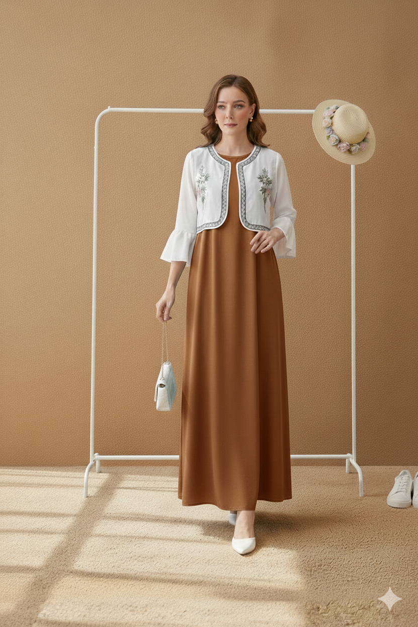 Emb jacket style Maxi